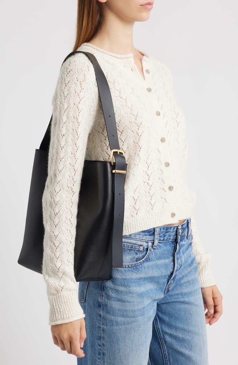 Madewell The Medium Essential Leather Bucket Tote, Alternate, color,