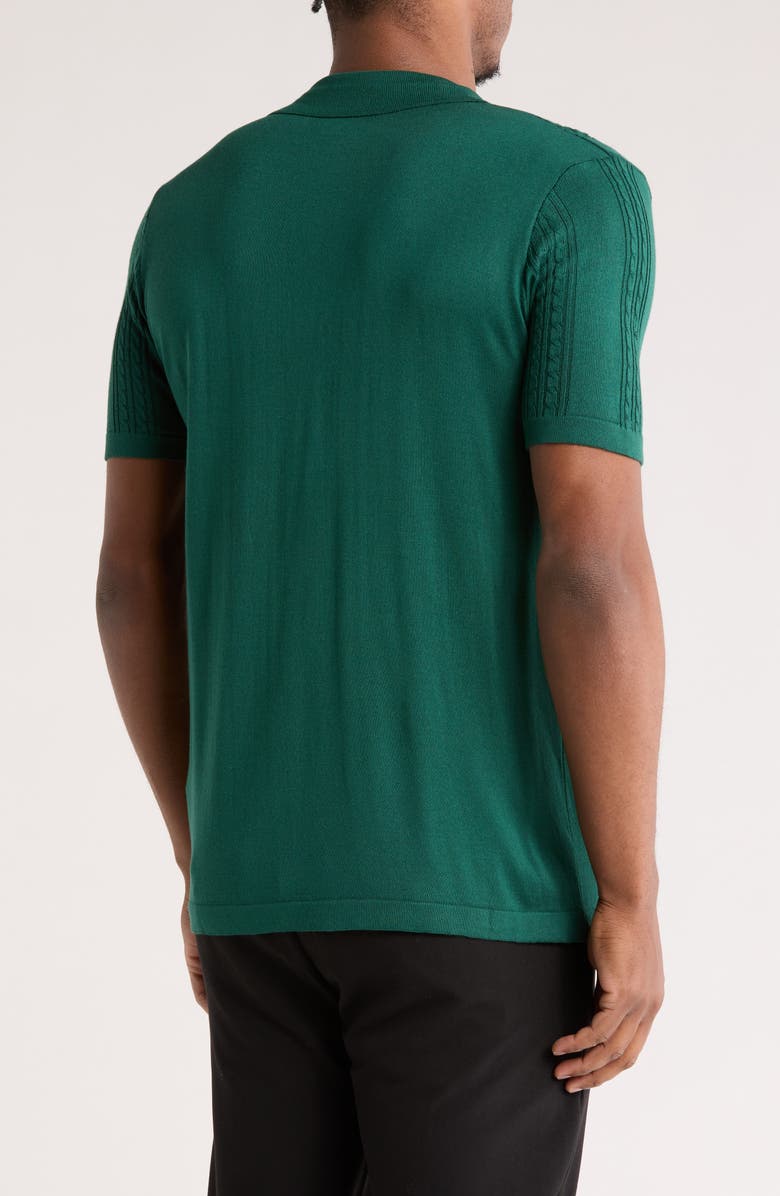 T.R. PREMIUM Knit Short Sleeve Button-Up Shirt, Alternate, color, Hunter