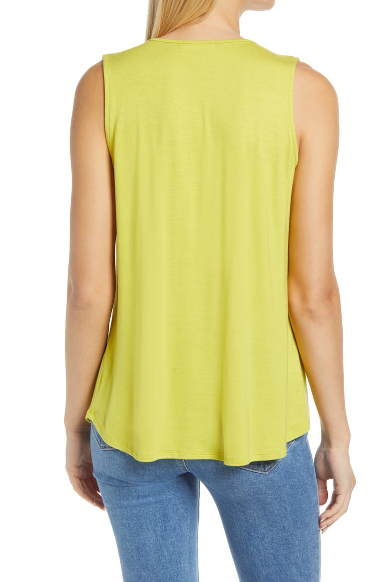 Solid Gathered Shoulder Cutout Tank, Alternate, color, CITRON