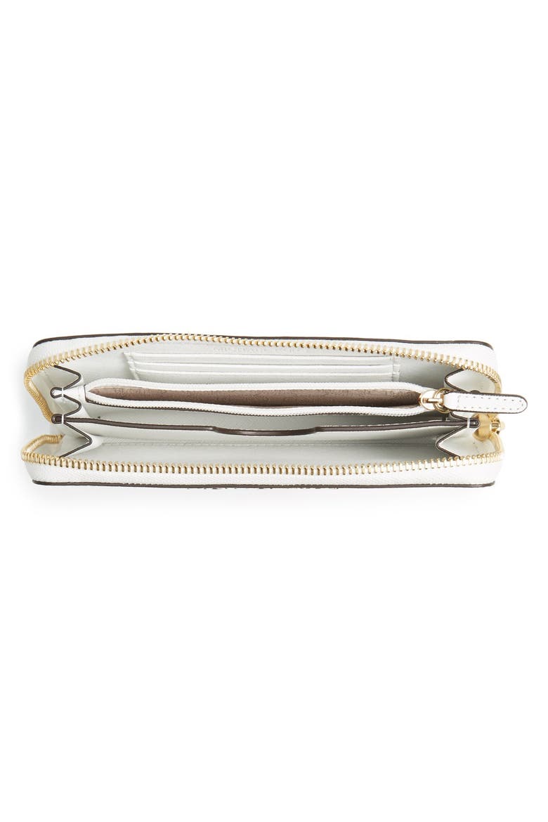 'Large Jet Set' Saffiano Leather Phone Wristlet, Alternate, color, OPTIC WHITE
