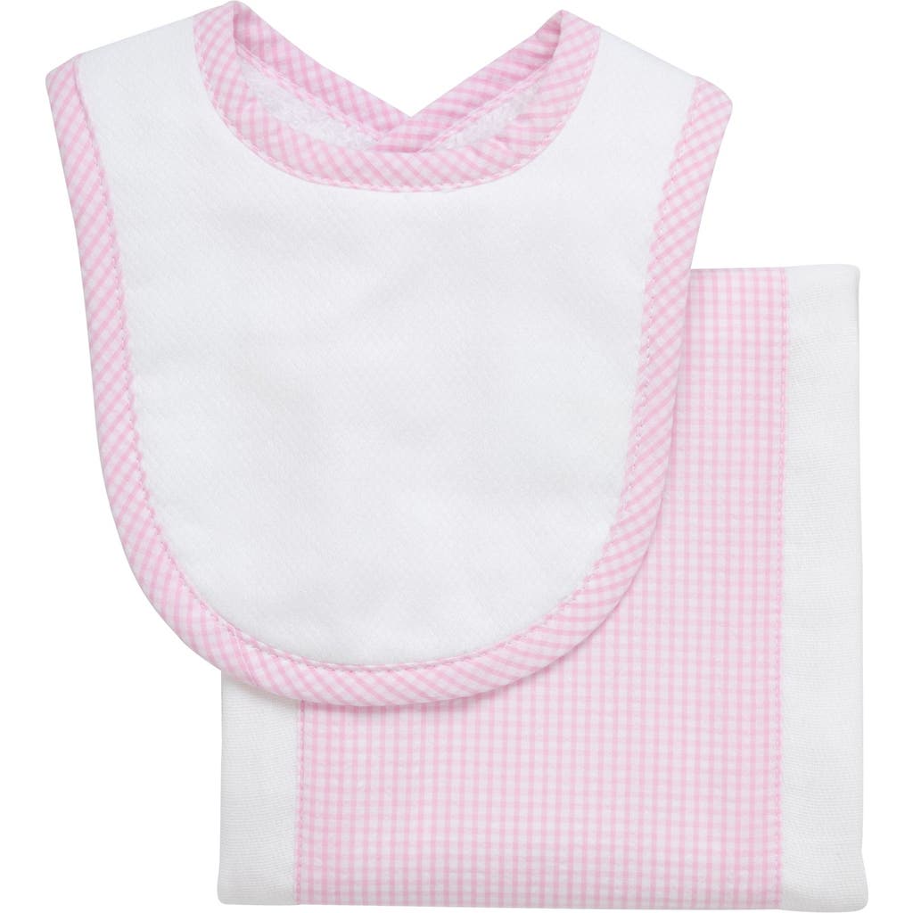 3 Marthas Small Check Drooler Bib & Burp Set