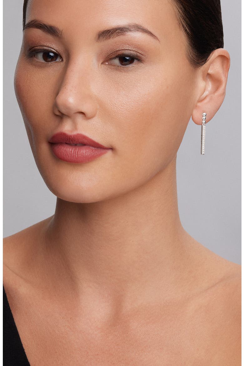 Caviar Spark Diamond Drop Earrings, Alternate, color, SILVER/ DIAMOND