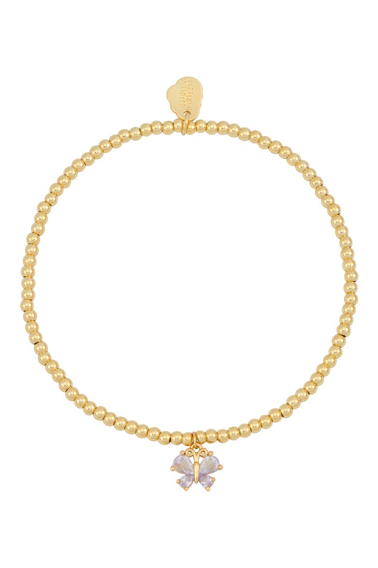 Dreamer Cubic Zirconia Butterfly Charm Bracelet, Main, color, GOLD