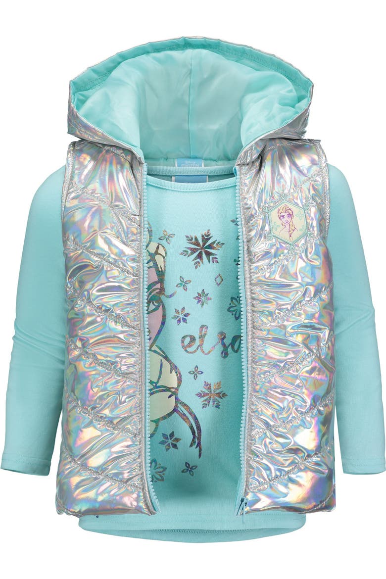 Frozen Queen Elsa Hooded Vest and Leggings Set, Alternate, color, Elsa Silver Blue