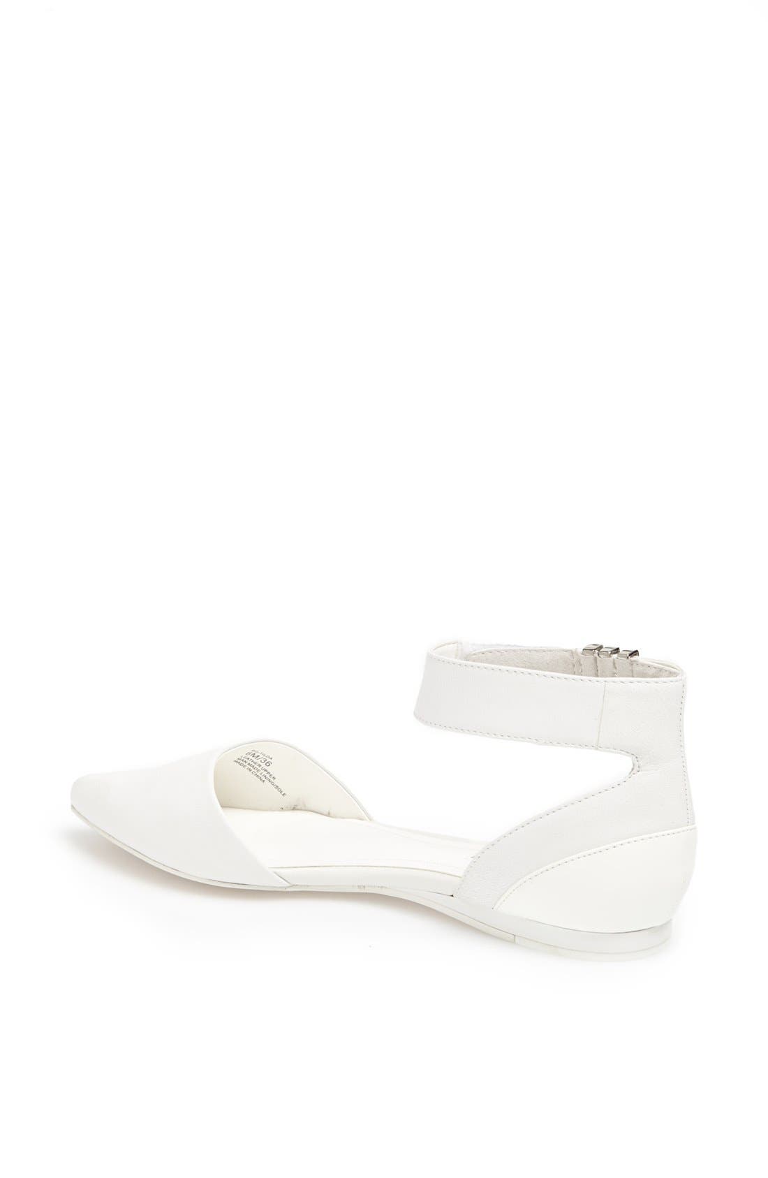 'Tilda' Ankle Strap Flat, Alternate, color, WHITE
