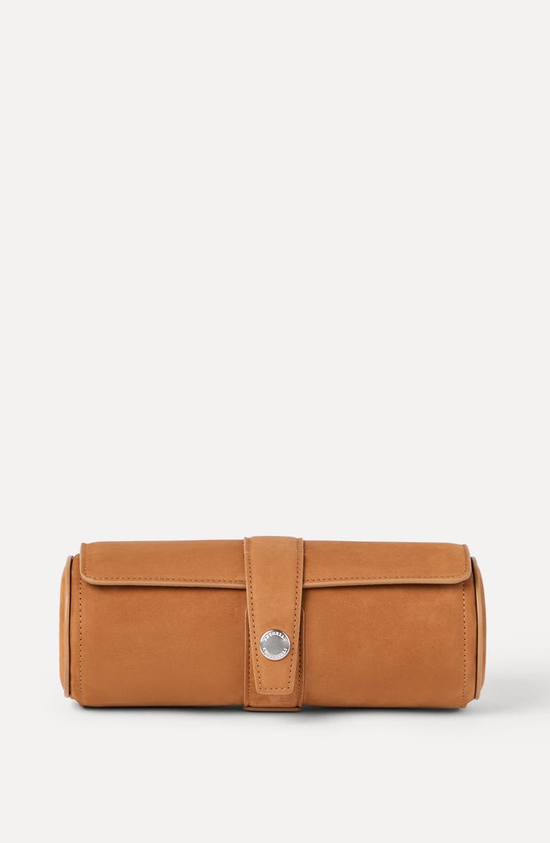 Brunello Cucinelli Nubuck watch box, Alternate, color, Cognac