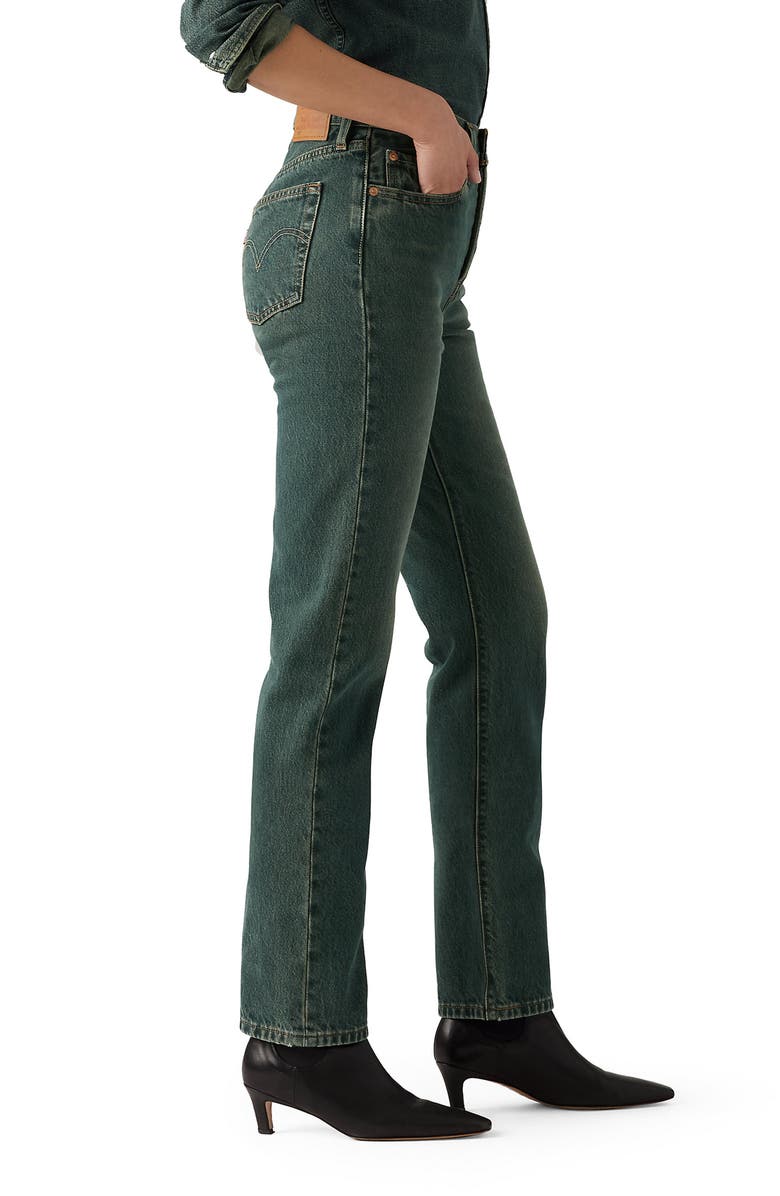 Levi's 501<sup>®</sup> High Waist Straight Leg Jeans, Alternate, color, Verdant Ventures
