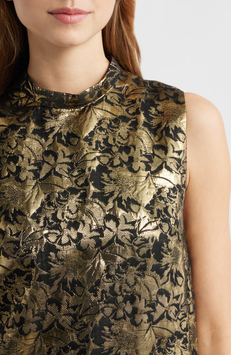 Sister Jane Memoria Metallic Jacquard Cocktail Dress, Alternate, color, Gold