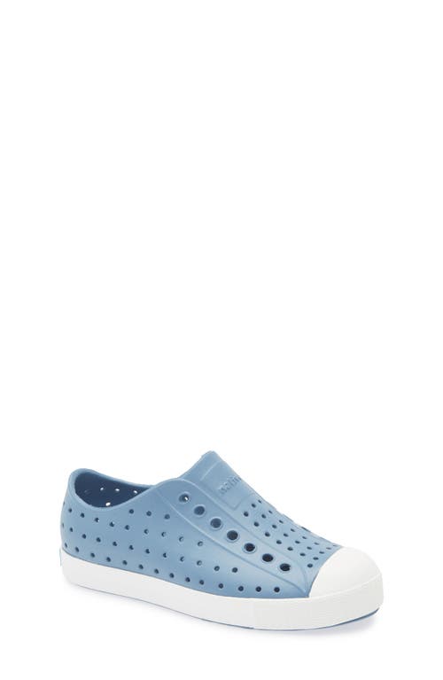 Native Shoes Kids' Jefferson Water Resistant Slip-on Sneaker In Oasis Blue/shell White