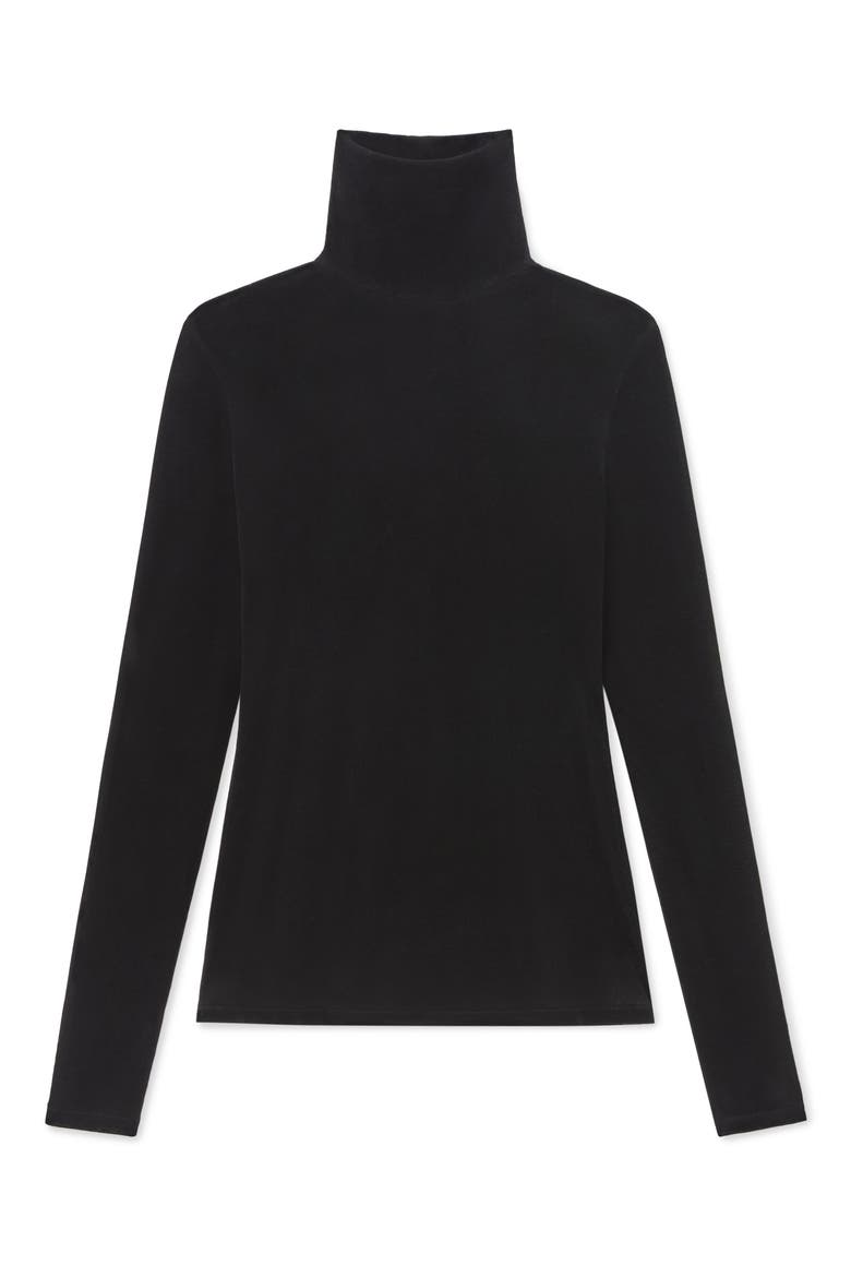 Semisheer Mock Neck Sweater, Alternate, color, BLACK