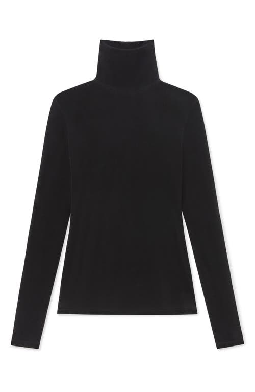 Lafayette 148 New York Semisheer Mock Neck Sweater In Black