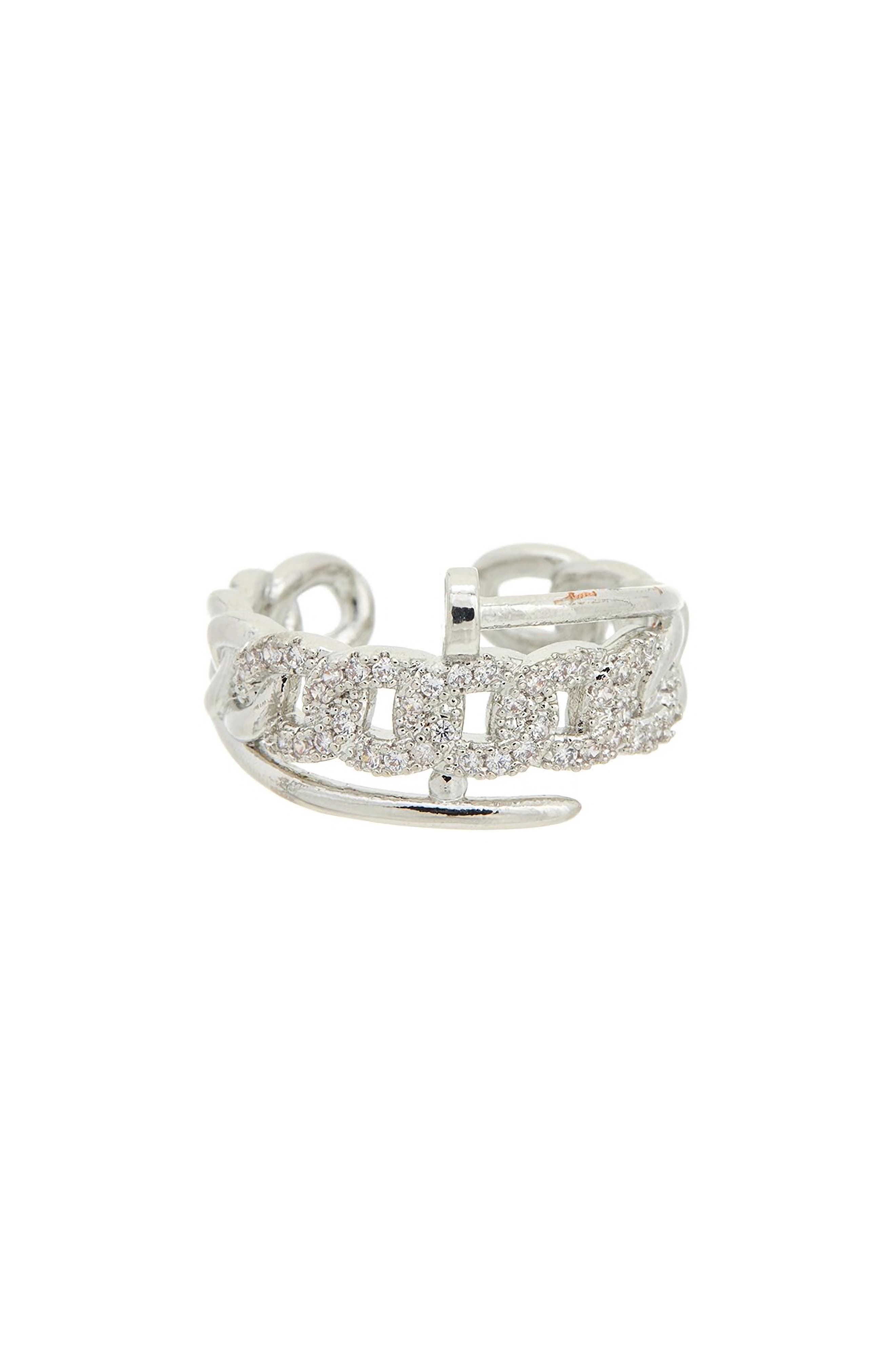 Juvell Pavé Cubic Zirconia Link Open Band Ring