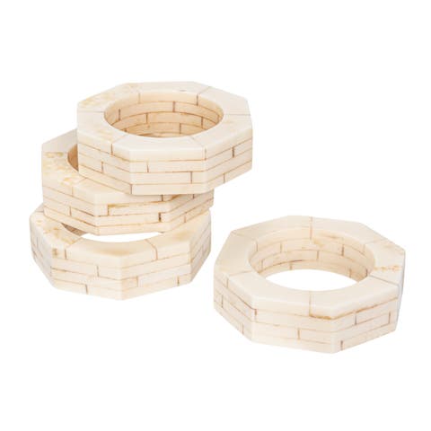Resin Octagon Napkin Rings, Set of 4