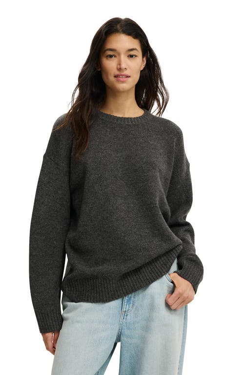 Cotton On Luxe Crew Sweater In Black
