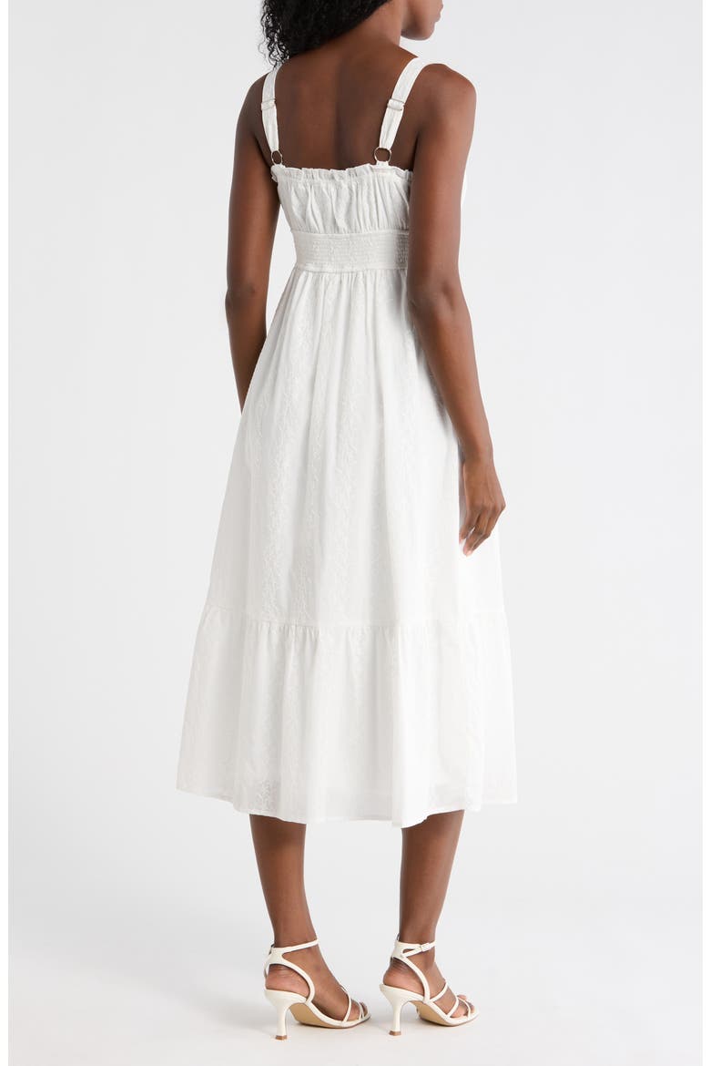 Front Bow Cotton Midi Sundress, Alternate, color, WHITE