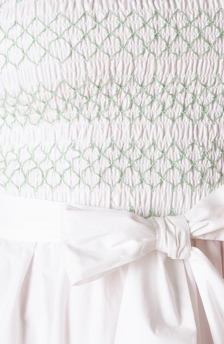 FLYING TOMATO Color Smocked Cotton Maxi Dress, Alternate, color, White