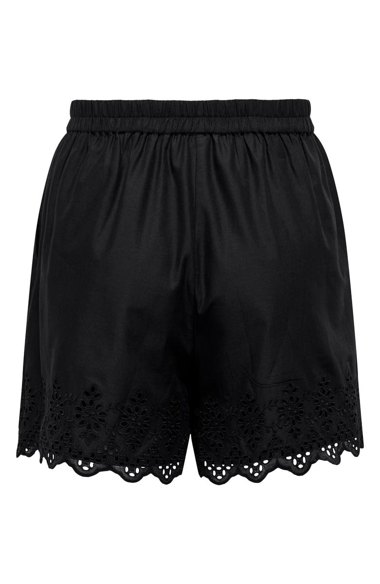 Only Onllou Embroidered Shorts, Alternate, color, Black