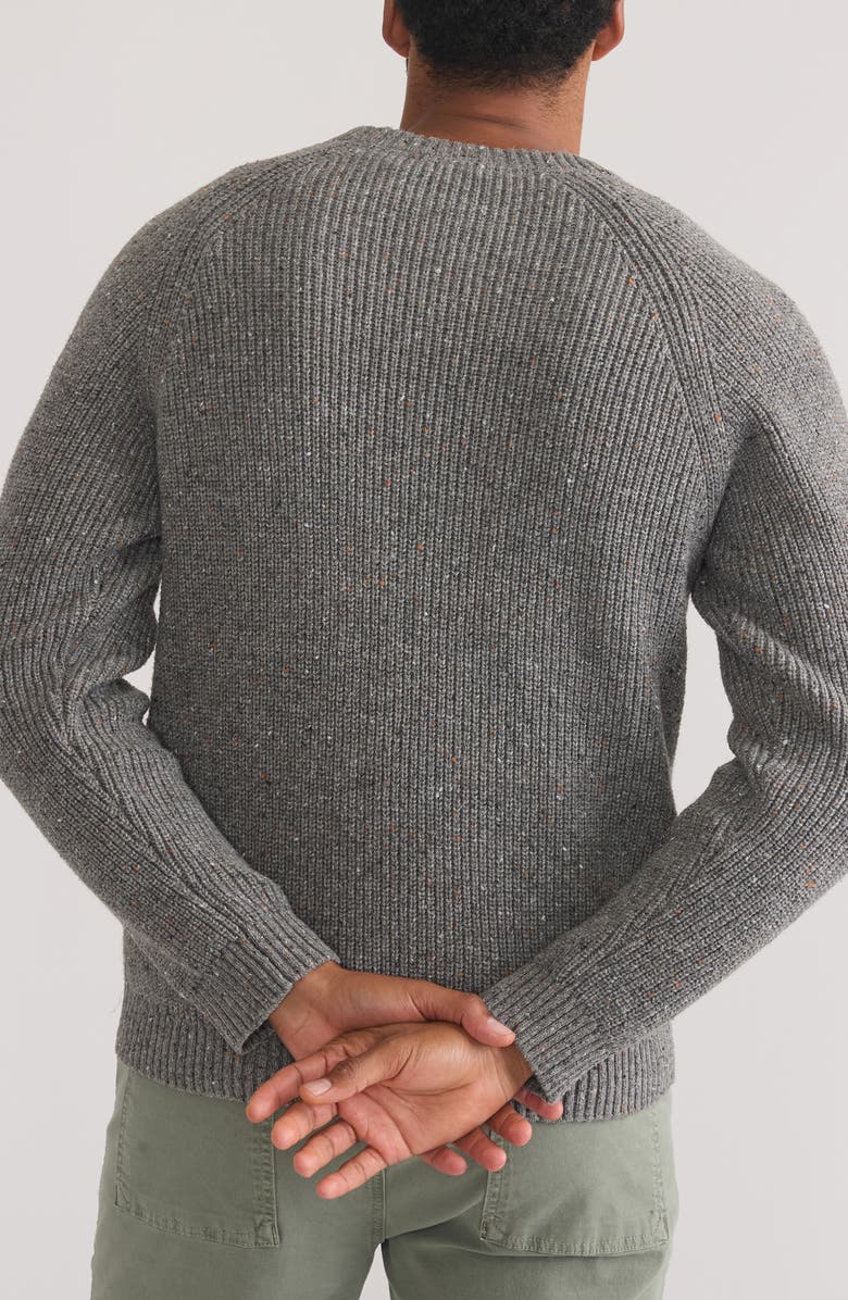 Marine Layer Inverness Crewneck Nep Cotton Blend Sweater, Alternate, color, Mid Grey