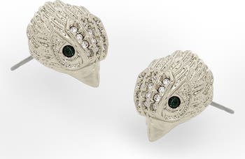 Pavé Crystal Eagle Head Stud Earrings