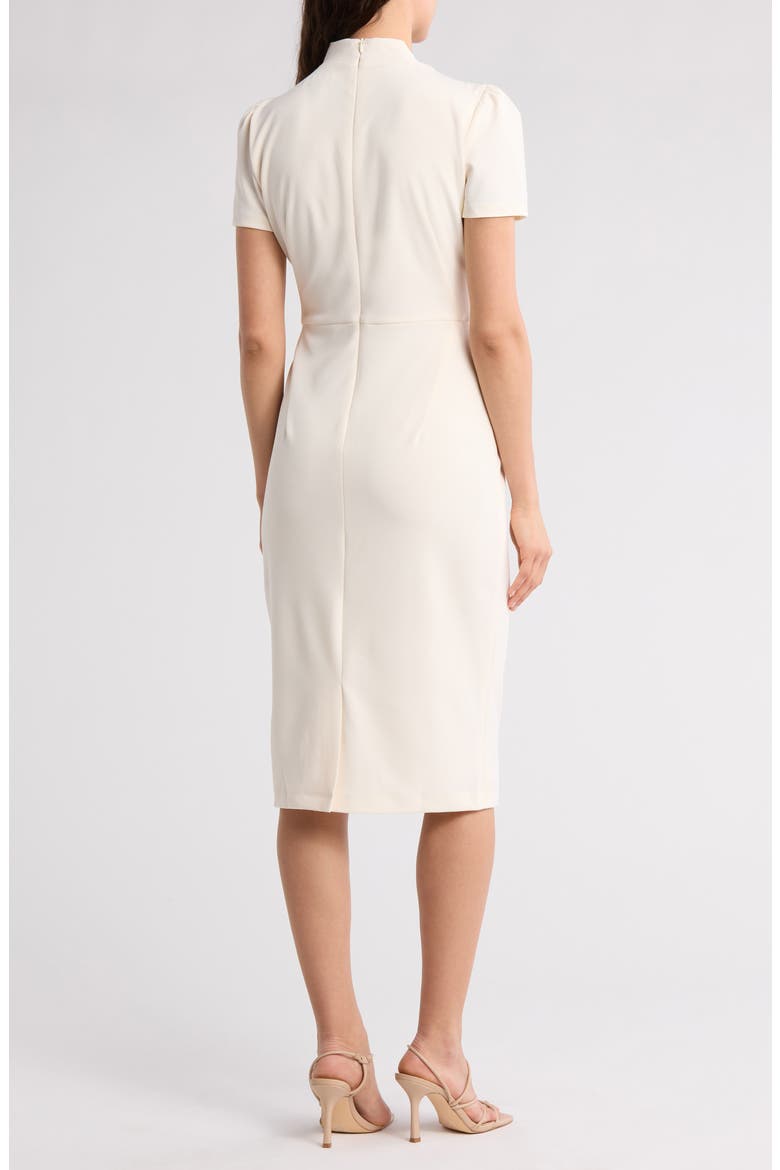 Tie Neck Puff Sleeve Scuba Crepe Dress, Alternate, color, SUGAR SWIZZLE