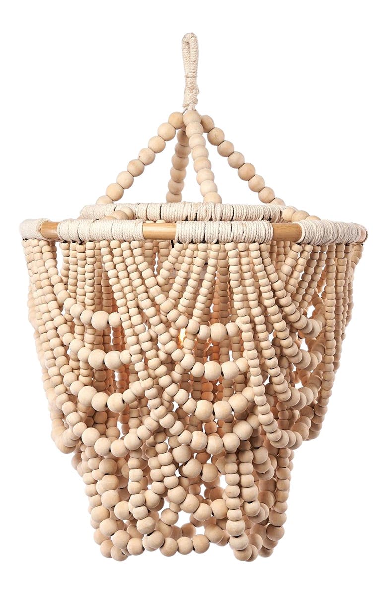 The Artisan & Company Natural Wood Beaded 26 in. Chandelier, Alternate, color, 