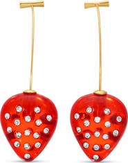EYE CANDY LOS ANGELES Melanie Crystal Strawberry Drop Earrings