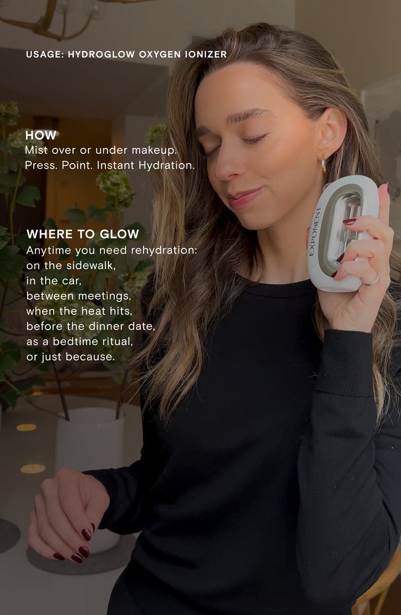 Exponent Beauty HydroGlow Oxygen Ionizer + Hyaluronic Acid Serum, Alternate, color, 