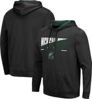 COLOSSEUM Men's Colosseum Black Michigan State Spartans Slash Stack 2.0 Pullover Hoodie