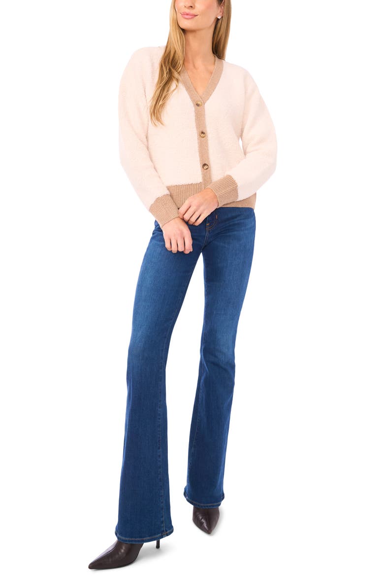Colorblock Loop Stitch Cardigan, Alternate, color, CLOUD CREAM