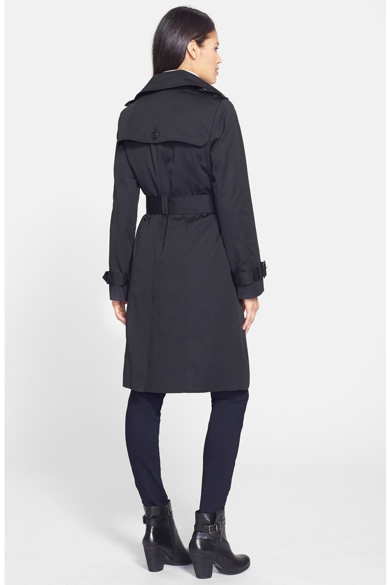 Double Breasted Trench Coat with Detachable Liner, Alternate, color, BLACK