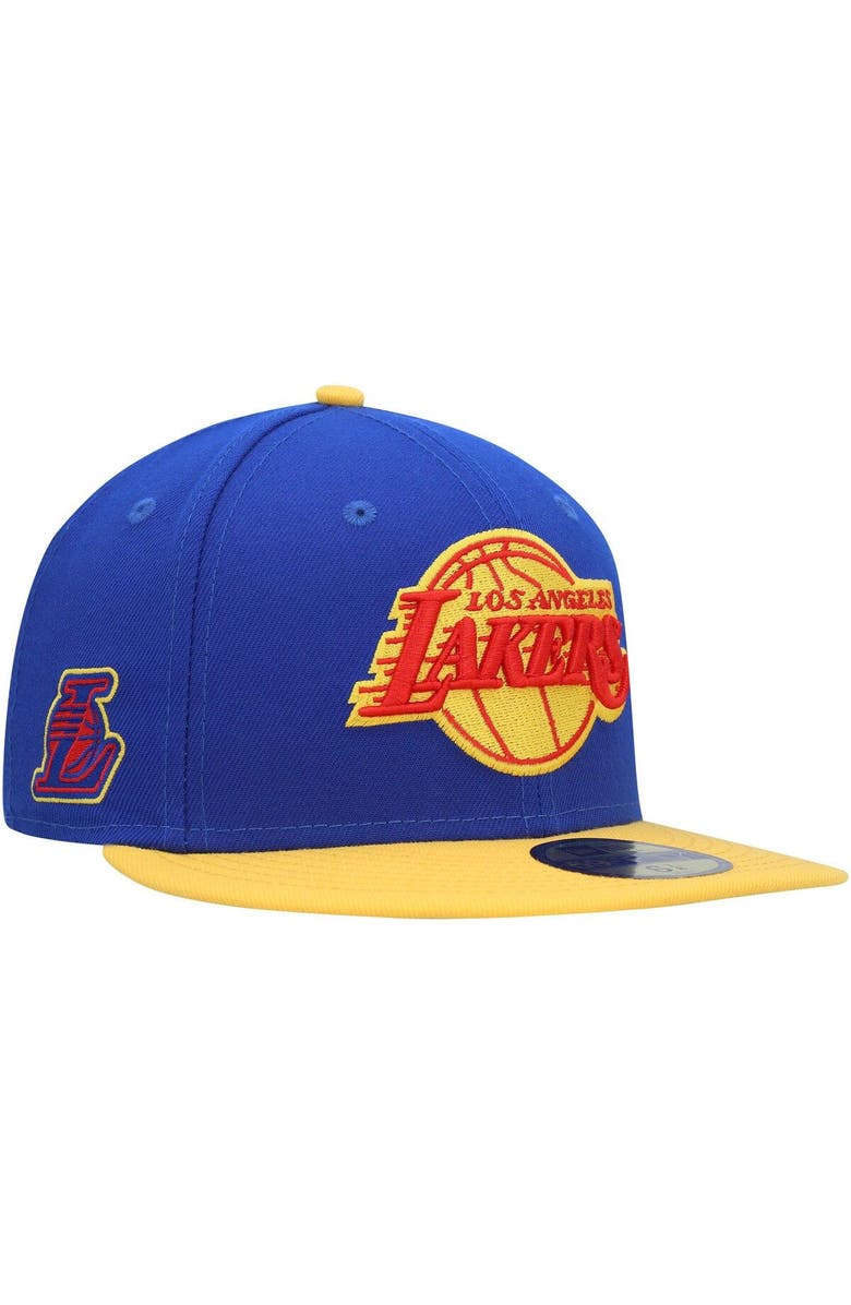New Era Men's New Era Blue Los Angeles Lakers Side Patch 59FIFTY Fitted Hat, Main, color, 