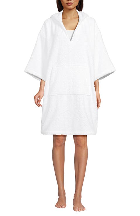 Terry 3/4 Sleeve Pullover Hooded Spa Robe