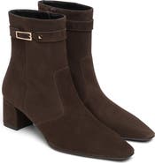 NeroGiardini Suede Block Heel Bootie