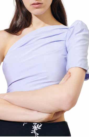 maje Landia One-Shoulder Crop Top