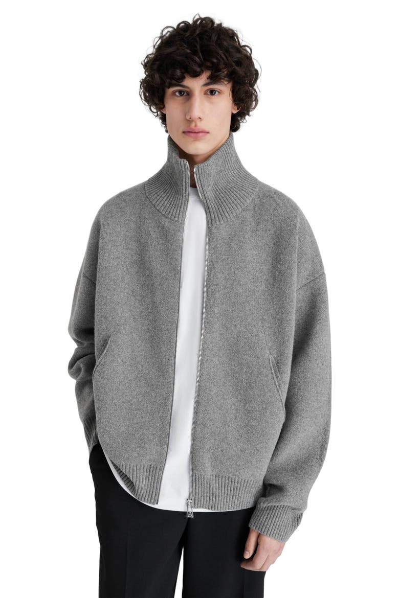 Core Zip-Up Sweater, Alternate, color, Grey Melange