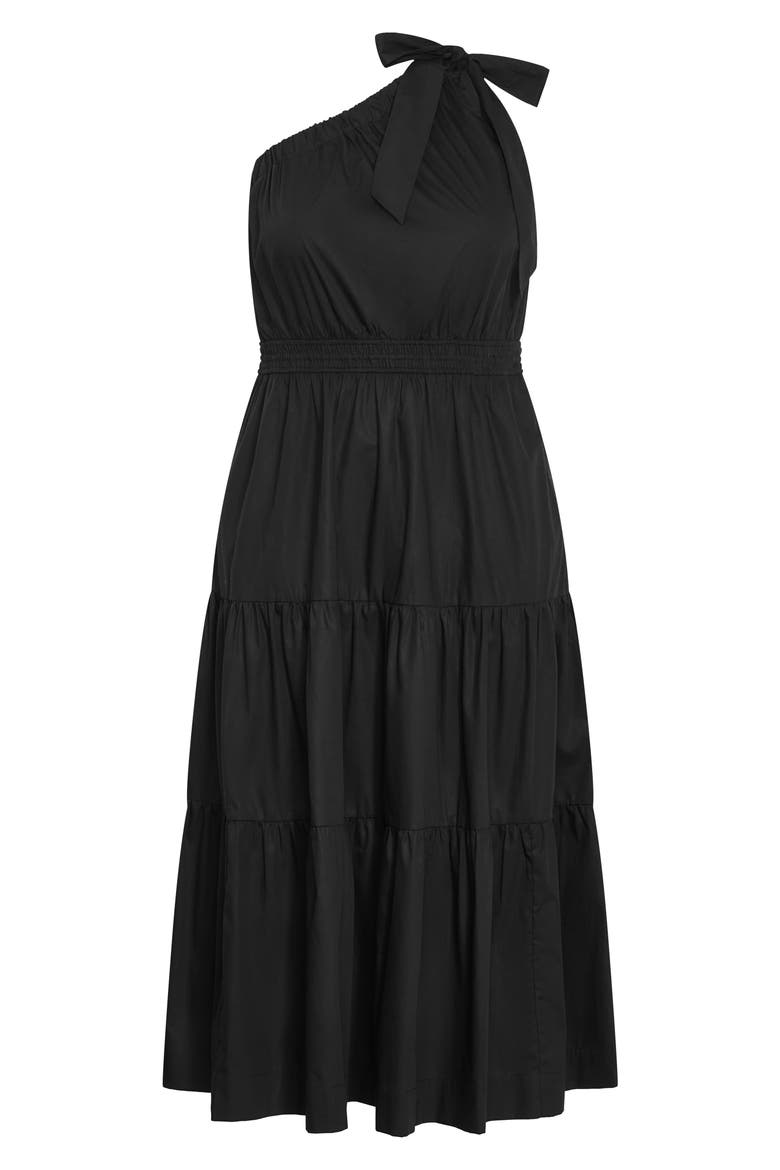Haylee One-Shoulder Maxi Dress, Alternate, color, BLACK