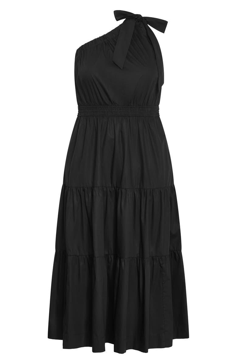 City Chic Haylee One-Shoulder Maxi Dress, Main, color, Black