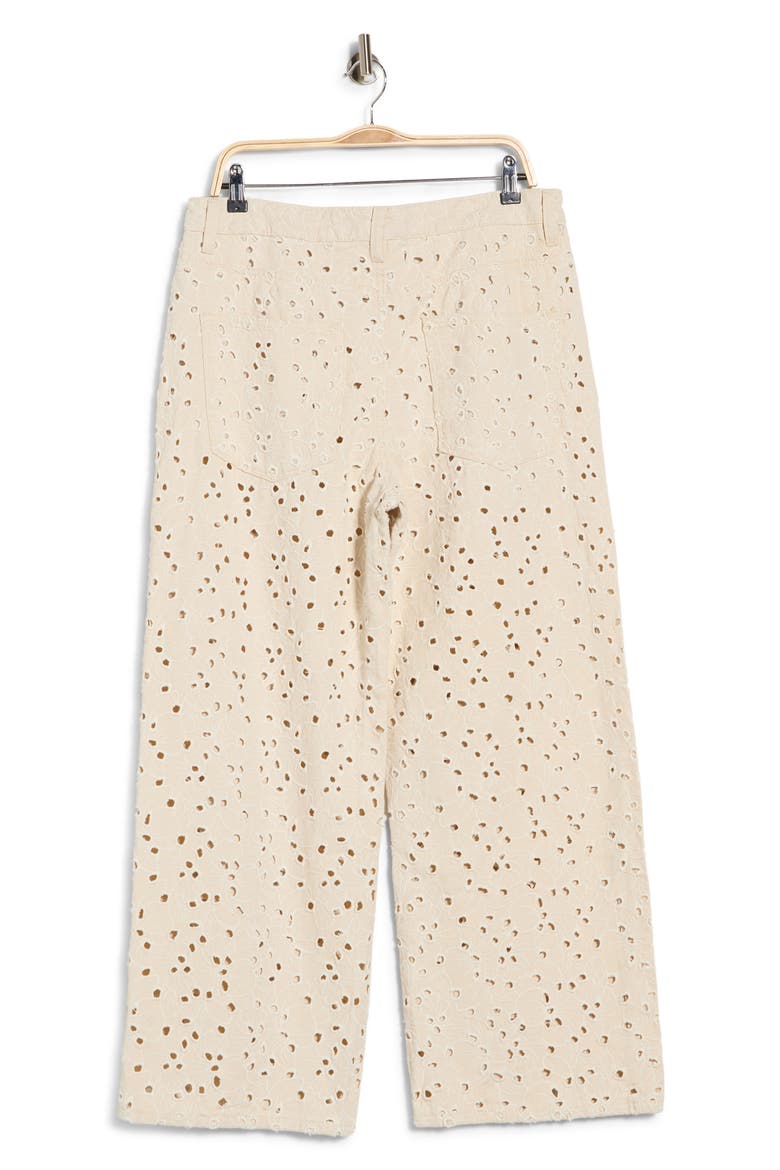 Eyelet Embroidered Straight Leg Jeans, Alternate, color, ECRU