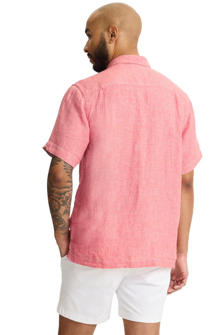 Paradise Breezer Linen Shirt, Alternate, color, RED SUNSET