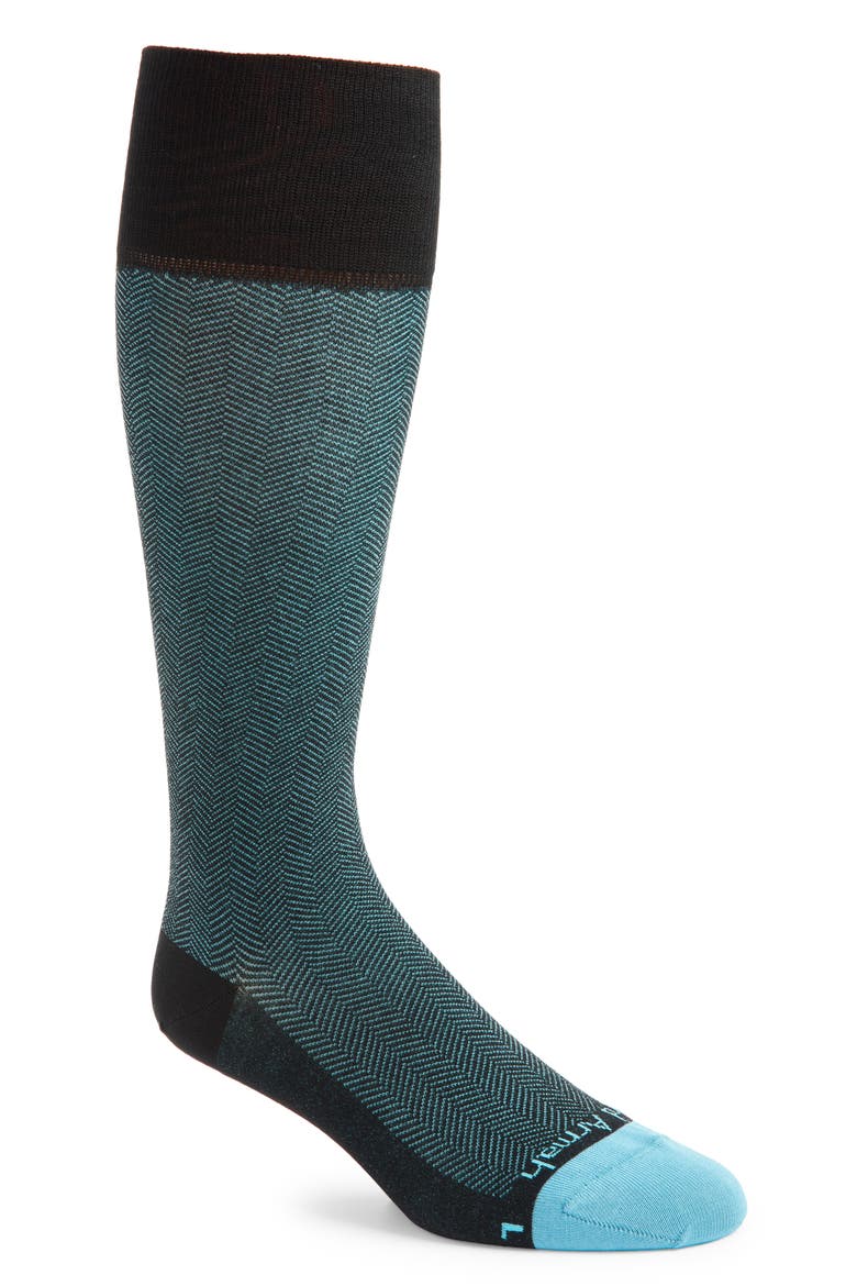 Basket Weave Cotton Blend Dress Socks, Main, color, BLACK