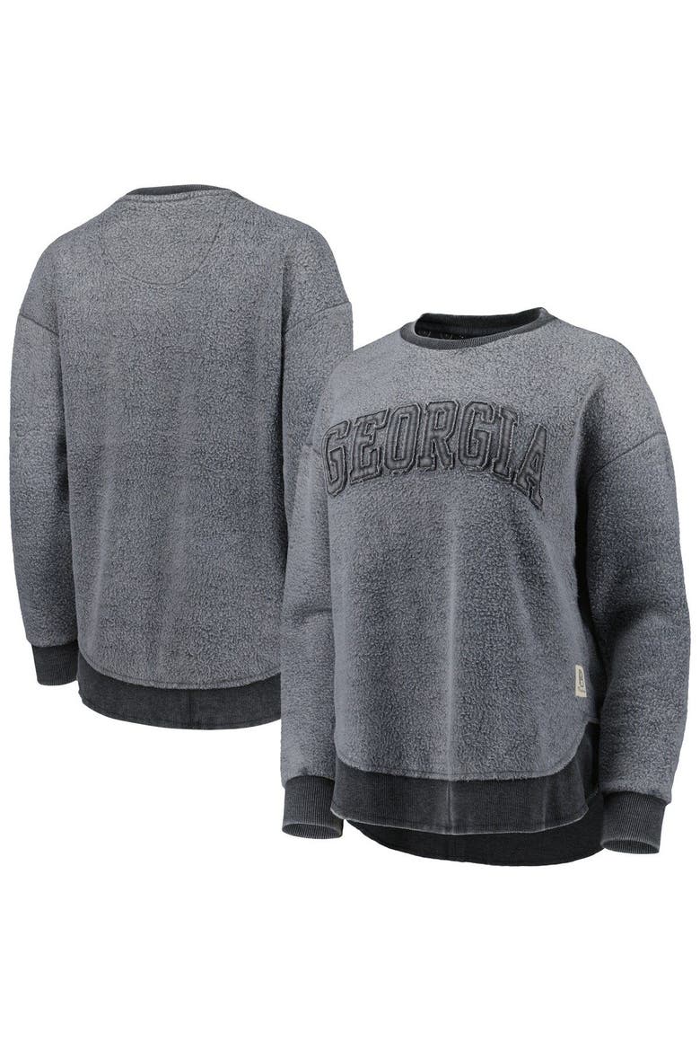 Women's Pressbox Black Georgia Bulldogs Ponchoville Pullover Sweatshirt, Main, color, Black