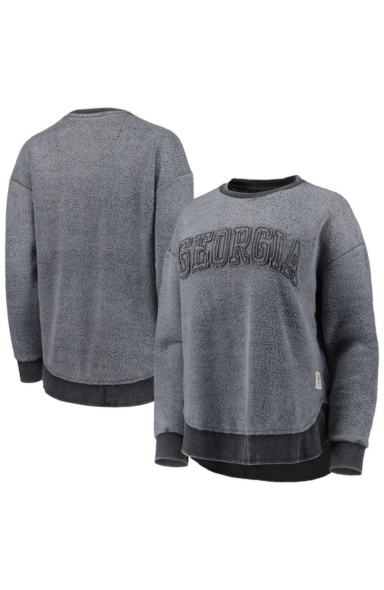 PRESSBOX Women's Pressbox Black Georgia Bulldogs Ponchoville Pullover Sweatshirt, Main, color, Black