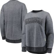 PRESSBOX Women's Pressbox Black Georgia Bulldogs Ponchoville Pullover Sweatshirt