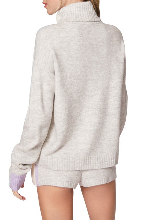 Florence By Mills Colorblock Tipped Turtleneck Sweater In Jet Stream