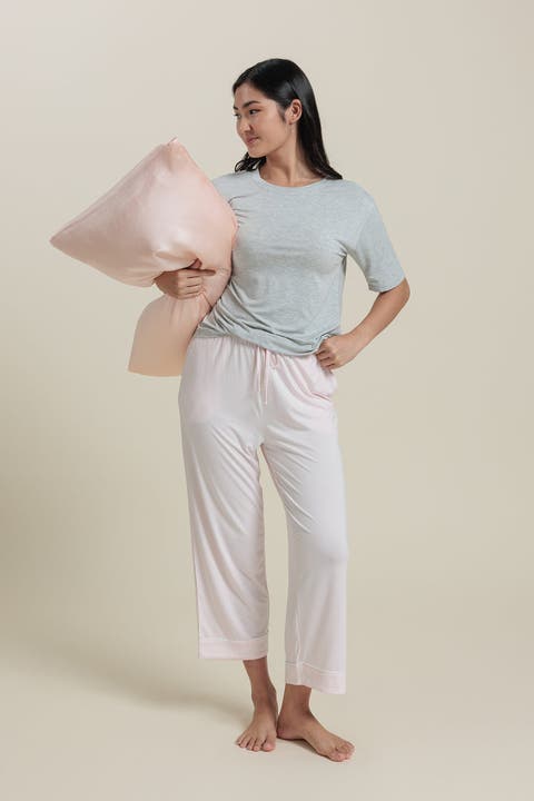 Natural Pajama Cropped Pants