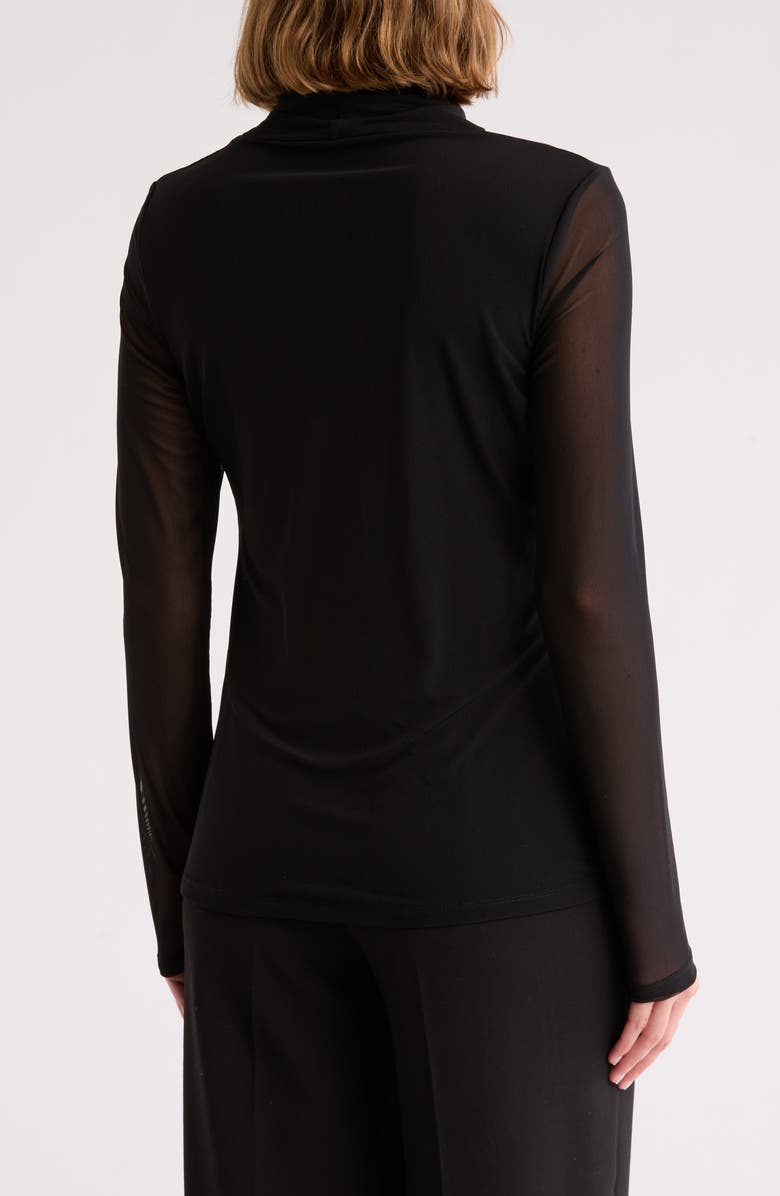 T Tahari Long Sleeve Turtleneck Mesh Top, Alternate, color,