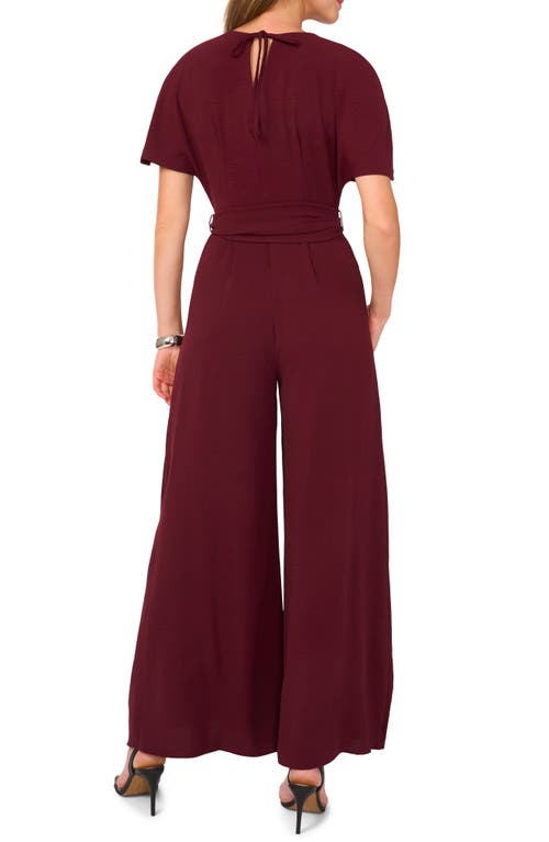 VINCE CAMUTO VINCE CAMUTO OPEN BACK WIDE LEG BELTED JUMPSUIT 