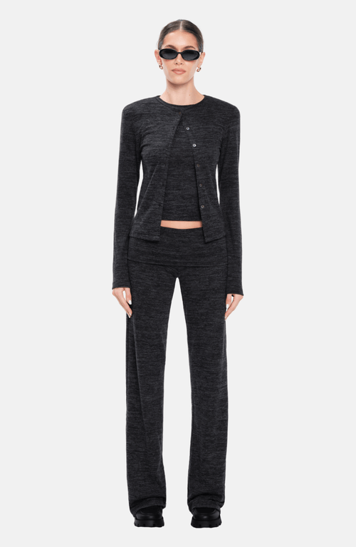 Ow Collection Nita Knit Cardigan In Gray