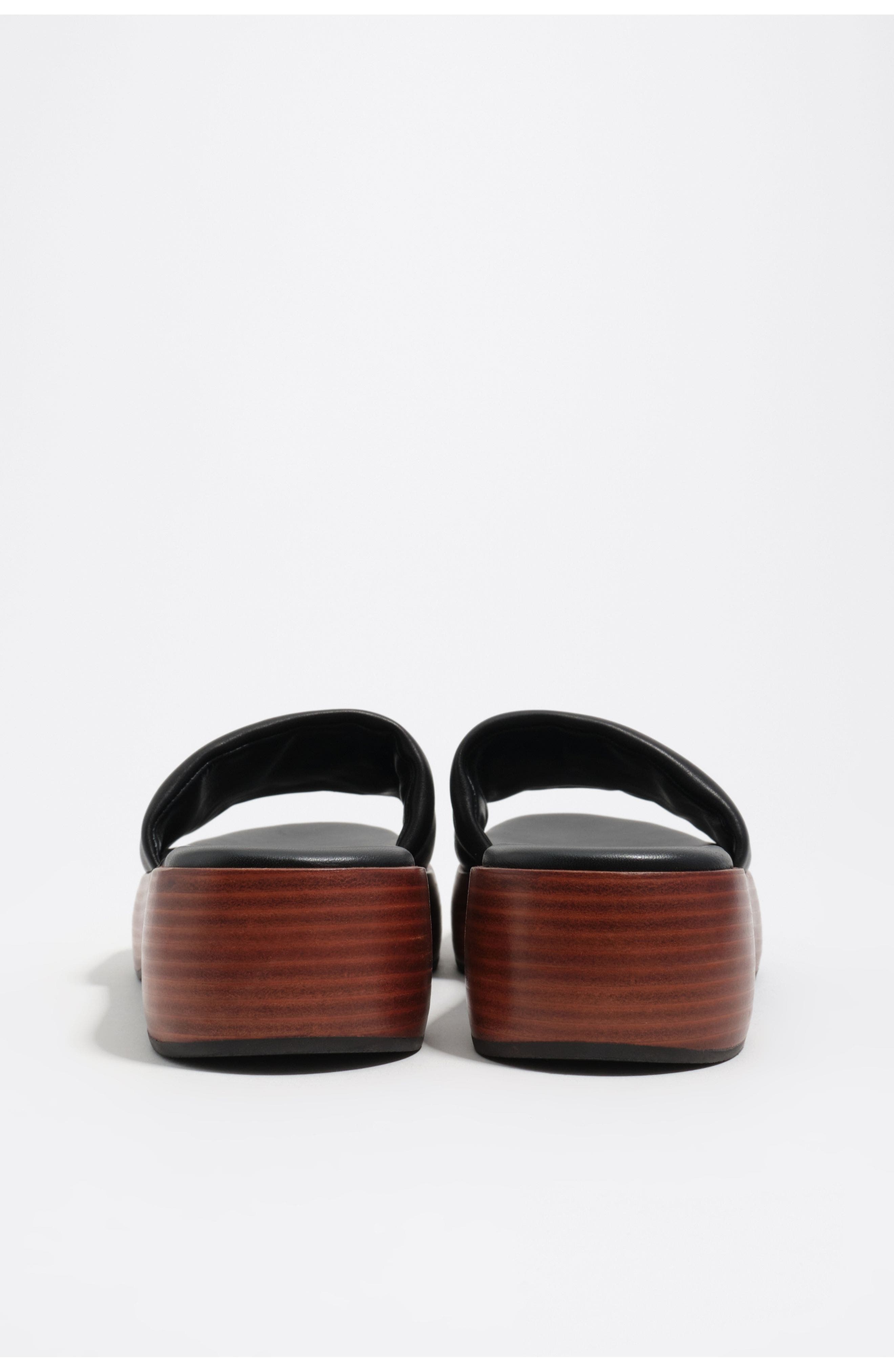 Bimba y Lola Leather Platform Sandals, Alternate, color, Black