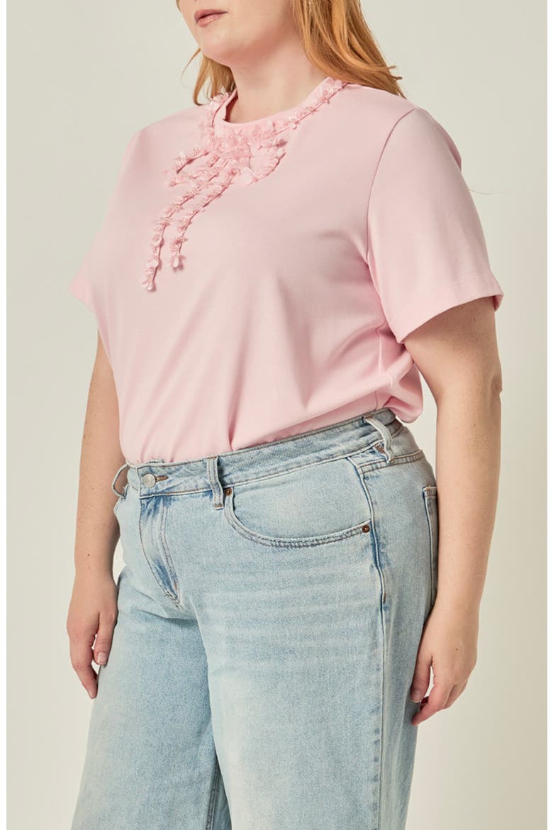 Beaded Bow T-Shirt, Alternate, color, LIGHT PINK
